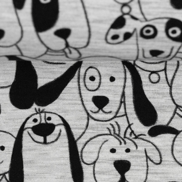 Funny Dogs, Baumwolljersey, Hunde, Comic